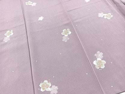 平和屋着物●上質な小紋　桜散らし　正絹　逸品　BAAX9585yc