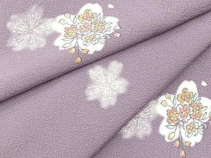 平和屋着物●上質な小紋　桜散らし　正絹　逸品　BAAX9585yc