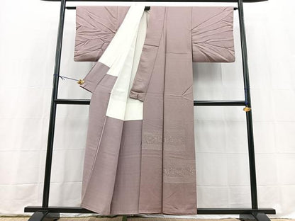 平和屋着物■色留訪問着　寿光織　更紗花蝶文　金彩　正絹　逸品　BAAX9586yc