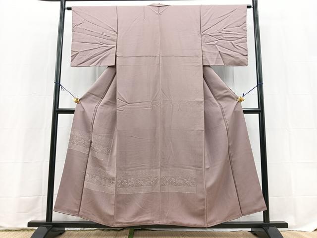 平和屋着物■色留訪問着　寿光織　更紗花蝶文　金彩　正絹　逸品　BAAX9586yc