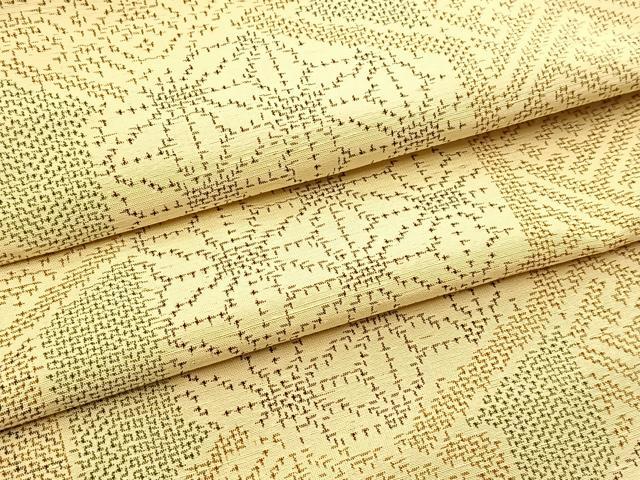 平和屋着物■上質な紬　亀甲吉祥花文　正絹　逸品　BAAX9592yc