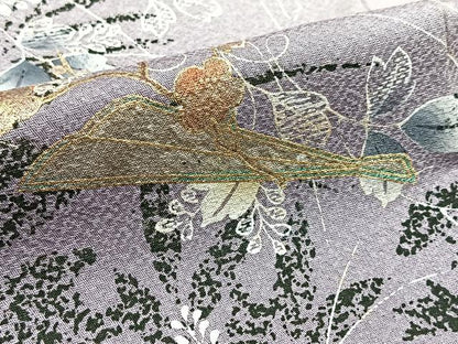 平和屋着物■訪問着　扇草花文　暈し染め　金銀彩　正絹　逸品　BAAX9593yc