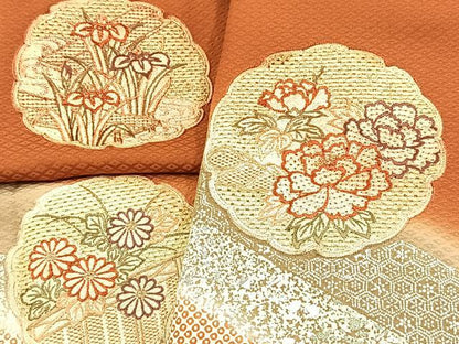 平和屋着物■中国三大刺繍　スワトウ刺繍　訪問着　雪輪花文　暈し染め　金銀彩　正絹　逸品　未使用　BAAX9594yc