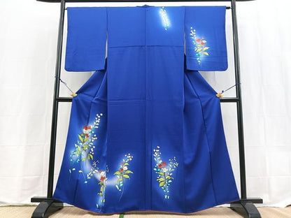 平和屋着物■訪問着　手描き　草花文　暈し染め　正絹　逸品　BAAX9595yc