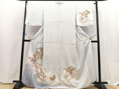 平和屋着物●訪問着　松竹梅立波文　暈し染め　金銀彩　正絹　逸品　BAAX9599yc