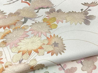 平和屋着物●訪問着　松竹梅立波文　暈し染め　金銀彩　正絹　逸品　BAAX9599yc