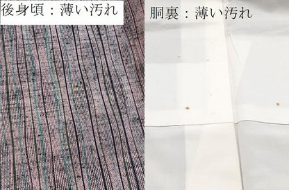 平和屋着物■上質な紬　よろけ縞　正絹　逸品　未使用　BAAX9603yc