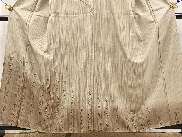 平和屋着物●訪問着　本場染大島紬　草葉文　暈し染め　正絹　逸品　未使用　BAAX9604yc