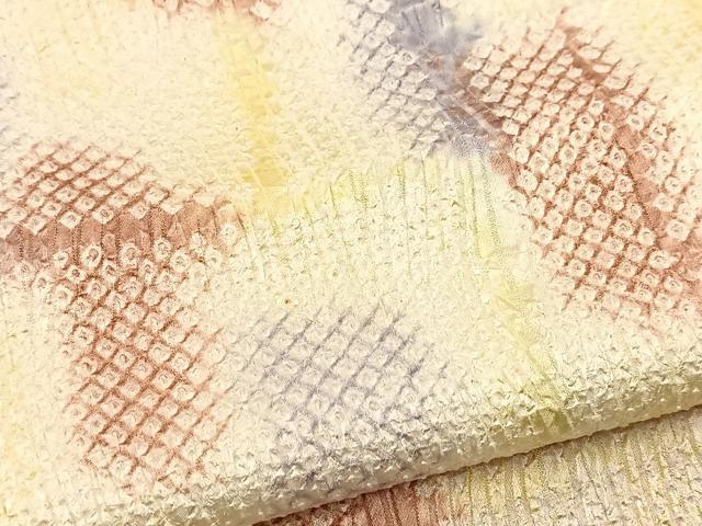 平和屋着物■上質な小紋　総絞り　霞文　正絹　逸品　BAAX9609yc