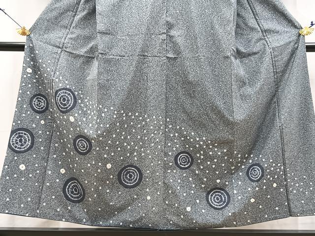 平和屋着物●訪問着　本場染大島紬　絞り　丸文　正絹　逸品　BAAX9610yc