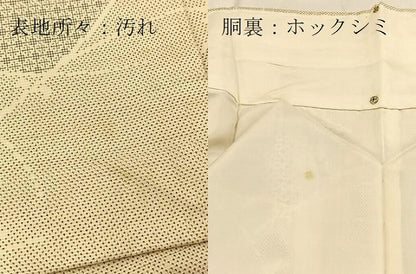 平和屋着物■本場大島紬　9マルキ　幾何学こぼれ松葉文　正絹　逸品　BAAX9614yc