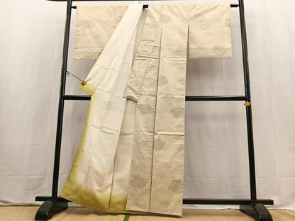 平和屋着物■本場大島紬　9マルキ　幾何学こぼれ松葉文　正絹　逸品　BAAX9614yc