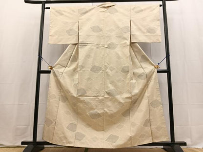 平和屋着物■本場大島紬　9マルキ　幾何学こぼれ松葉文　正絹　逸品　BAAX9614yc