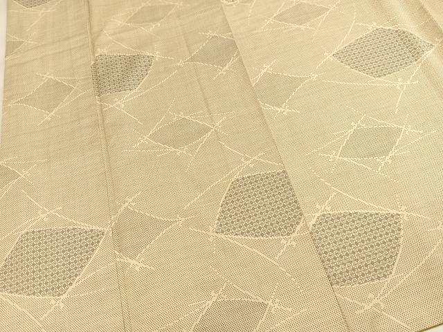 平和屋着物■本場大島紬　9マルキ　幾何学こぼれ松葉文　正絹　逸品　BAAX9614yc