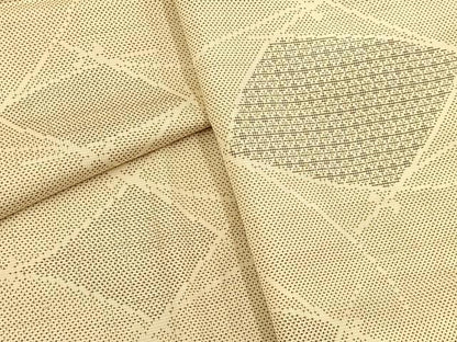 平和屋着物■本場大島紬　9マルキ　幾何学こぼれ松葉文　正絹　逸品　BAAX9614yc