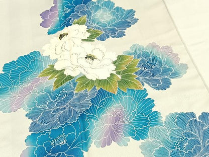 平和屋着物■訪問着　牡丹　正絹　逸品　BAAX9616yc