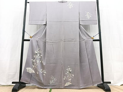 平和屋着物■中国三大刺繍　相良刺繍　訪問着　駒刺繍　流水花文　暈し染め　正絹　逸品　BAAX9617yc