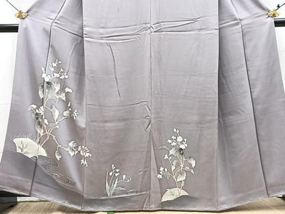 平和屋着物■中国三大刺繍　相良刺繍　訪問着　駒刺繍　流水花文　暈し染め　正絹　逸品　BAAX9617yc