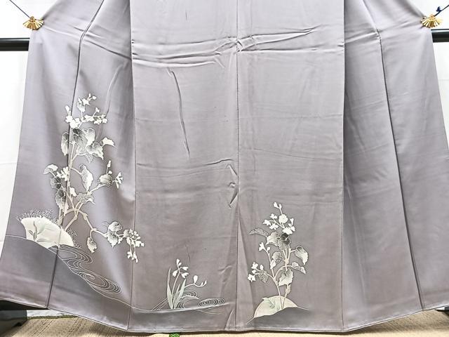 平和屋着物■中国三大刺繍　相良刺繍　訪問着　駒刺繍　流水花文　暈し染め　正絹　逸品　BAAX9617yc