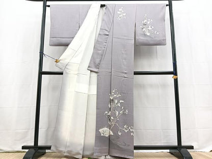 平和屋着物■中国三大刺繍　相良刺繍　訪問着　駒刺繍　流水花文　暈し染め　正絹　逸品　BAAX9617yc