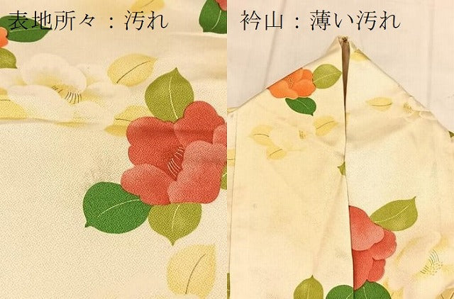 平和屋着物■上質な小紋　椿　暈し染め　正絹　逸品　BAAX9619yc