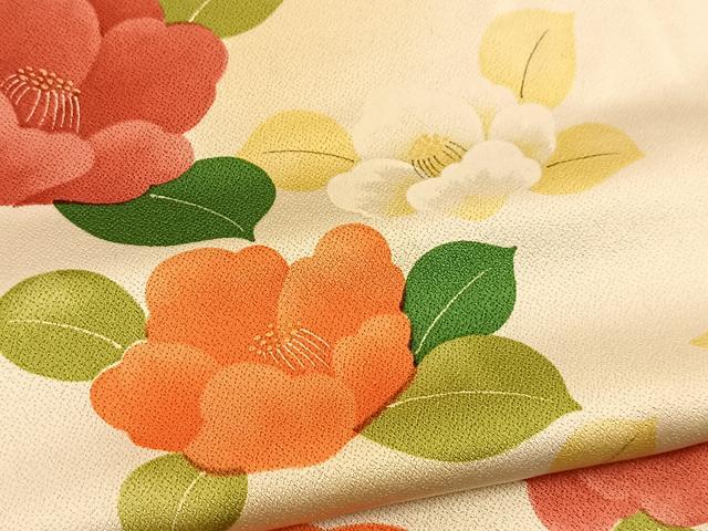平和屋着物■上質な小紋　椿　暈し染め　正絹　逸品　BAAX9619yc