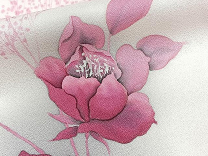 平和屋着物■浅井忠治　訪問着　手描き　草花文　暈し染め　正絹　逸品　BAAX9621yc