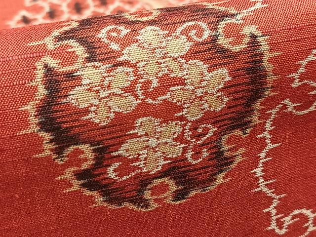 平和屋着物■上質な紬　雪輪花文　正絹　逸品　BAAX9623yc