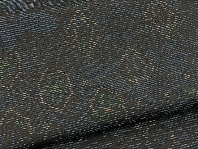 平和屋着物■本場大島紬　幾何学花文　証紙付き　正絹　逸品　BAAX9625yc