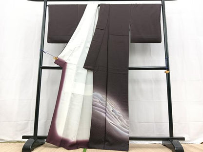 平和屋着物●訪問着　霞文　暈し染め　正絹　逸品　BAAX9629yc