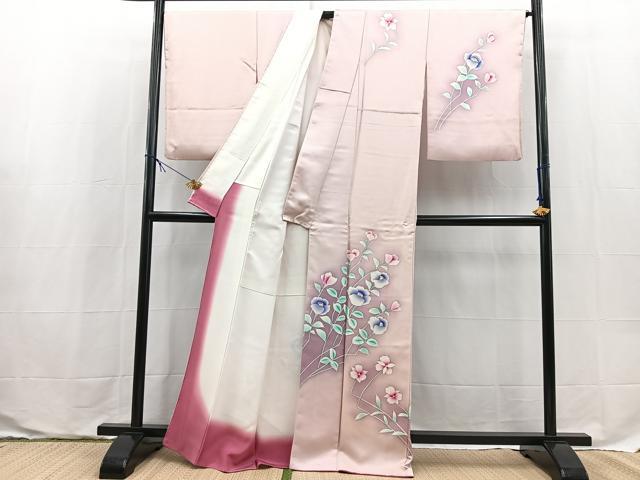 平和屋着物■訪問着　枝花文　暈し染め　正絹　逸品　BAAX9631yc