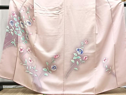 平和屋着物■訪問着　枝花文　暈し染め　正絹　逸品　BAAX9631yc