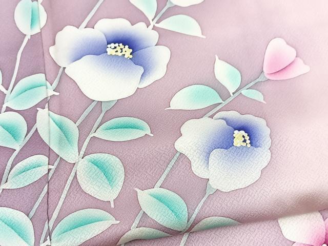 平和屋着物■訪問着　枝花文　暈し染め　正絹　逸品　BAAX9631yc