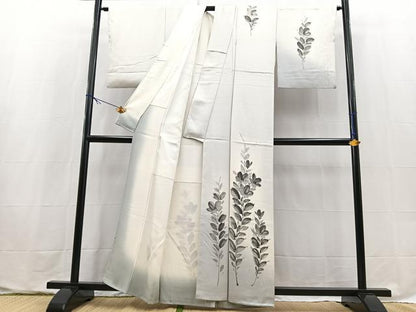平和屋着物■訪問着　手描き　草花文　暈し染め　正絹　逸品　BAAX9635yc