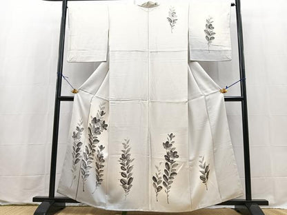 平和屋着物■訪問着　手描き　草花文　暈し染め　正絹　逸品　BAAX9635yc