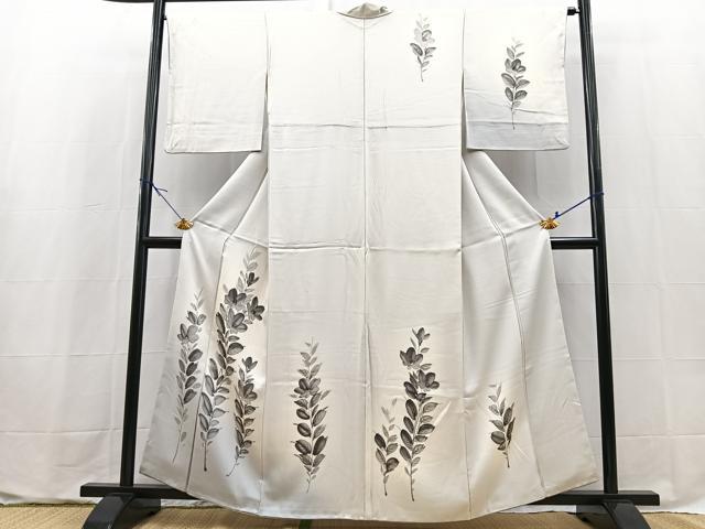 平和屋着物■訪問着　手描き　草花文　暈し染め　正絹　逸品　BAAX9635yc