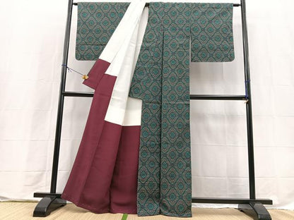 平和屋着物■上質な紬　蜀江花文　正絹　逸品　未使用　BAAX9636yc