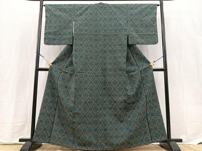 平和屋着物■上質な紬　蜀江花文　正絹　逸品　未使用　BAAX9636yc