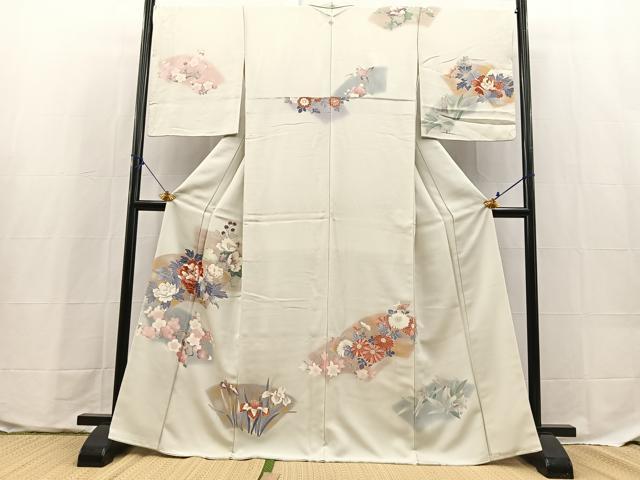 平和屋着物●訪問着　地紙花文　暈し染め　金彩　正絹　逸品　BAAX9640yc