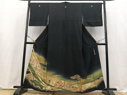 平和屋着物■豪華黒留袖　千年物語　暈し染め　金銀彩　正絹　逸品　BAAX9641yc