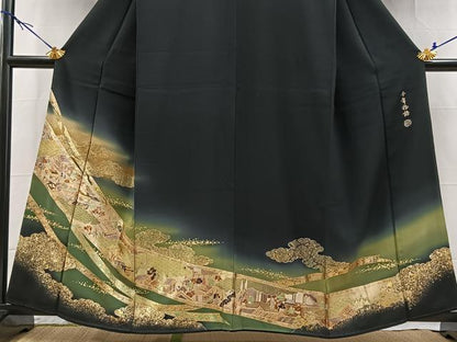 平和屋着物■豪華黒留袖　千年物語　暈し染め　金銀彩　正絹　逸品　BAAX9641yc
