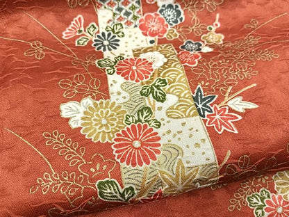 平和屋着物■上質な小紋　短冊花文　金彩　正絹　逸品　BAAX9642yc