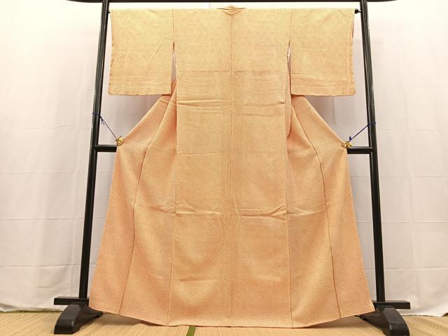 平和屋着物■大変加工の良い総絞り小紋　正絹　逸品　BAAX9647yc