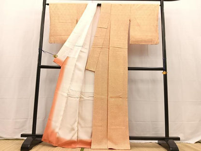 平和屋着物■大変加工の良い総絞り小紋　正絹　逸品　BAAX9647yc