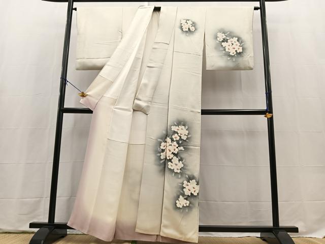 平和屋着物■訪問着　草花文　暈し染め　正絹　逸品　BAAX9654yc