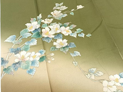 平和屋着物●訪問着　草花文　暈し染め　正絹　逸品　BAAX9655yc
