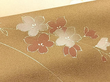 平和屋着物●訪問着　草花文　暈し染め　正絹　逸品　BAAX9655yc