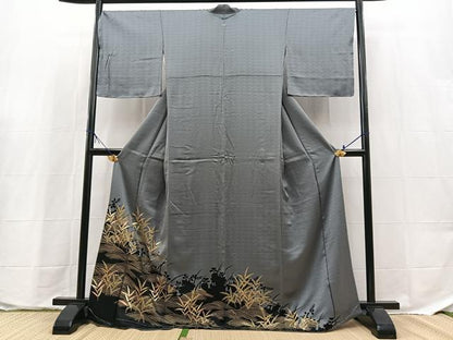 平和屋着物●豪華色留袖　立波草花文　シルエット　金彩　三越扱い　正絹　逸品　未使用　BAAX9659yc