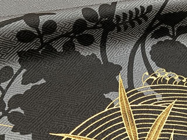 平和屋着物●豪華色留袖　立波草花文　シルエット　金彩　三越扱い　正絹　逸品　未使用　BAAX9659yc