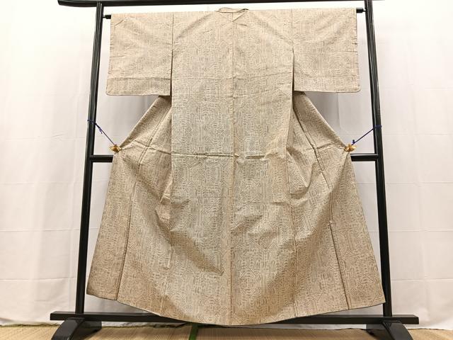 平和屋着物■本場大島紬　幾何学文様　正絹　逸品　BAAX9661yc
